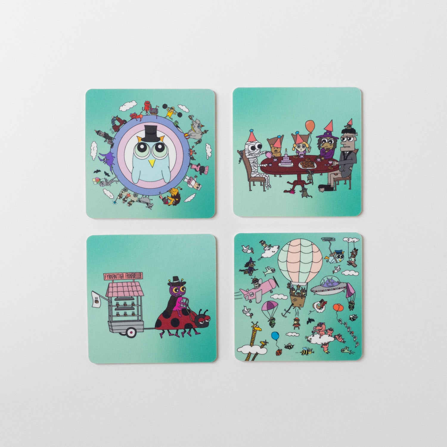 Glasunderlägg 4-pack