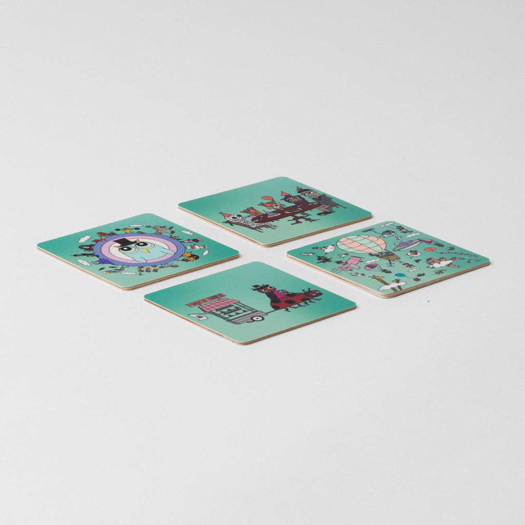 Glasunderlägg 4-pack